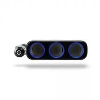 Xblitz R3 3-voudige auto-stekkerdoosverdeler met 2 USB-aansluitingen, 12V/24V, 120W, 70cm kabel, zwart
