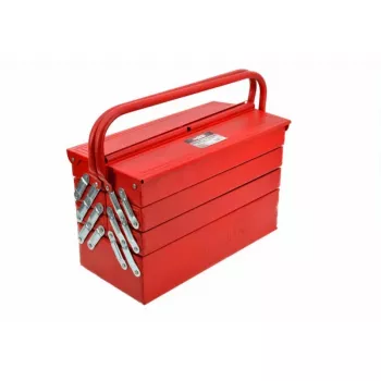 AWTOOLS AW30988 Gereedschapskoffer met 18 vakken, transparant deksel, stapelbare organizer voor kleine onderdelen en gereedschap, zwart/rood