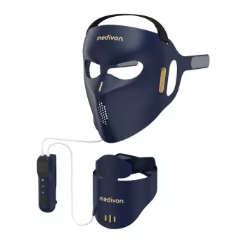 Medivon LED-licht gezichtsmasker Lumi 3D Pro - 7-kleuren LED-therapiemasker met 192 LEDs, oplaadbaar, instelbare intensiteit en timer