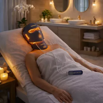Medivon LED-licht gezichtsmasker Lumi 3D Pro - 7-kleuren LED-therapiemasker met 192 LEDs, oplaadbaar, instelbare intensiteit en timer