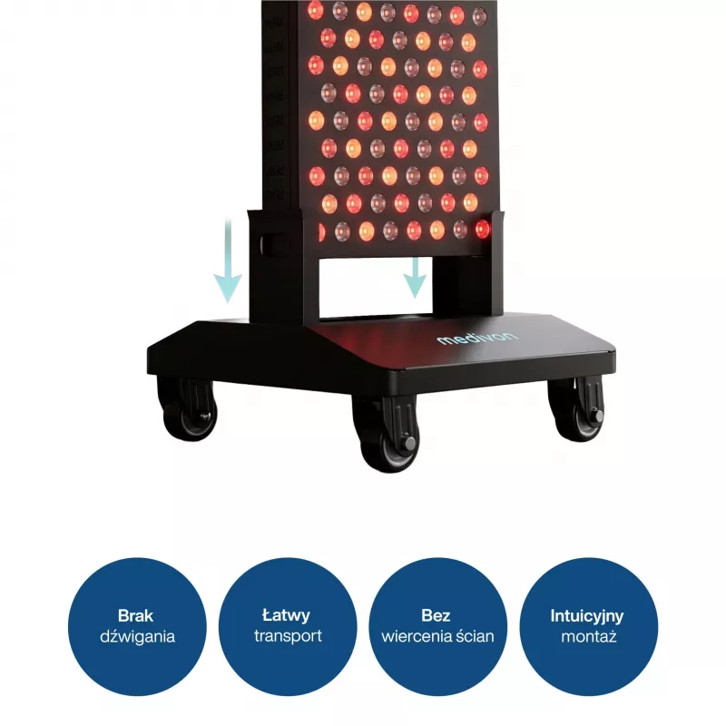 MEDIVON Lumera stand mobiele standaard voor LED-panelen Lumera Plus en Lumera Max, 4 wielen, zwart