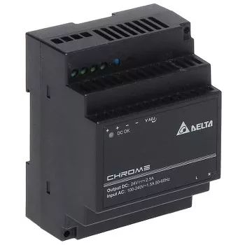 DRC-24V60W-1AZ 60W DIN-rail schakelvoeding, 24V 2,5A, 90-264VAC ingang, kunststof behuizing