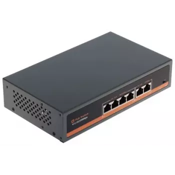 NO NAME APTI-POE0402-60W-V2 4-poorts PoE-switch met 2 uplink-poorten, 60W budget, IEEE 802.3af/at, metalen behuizing