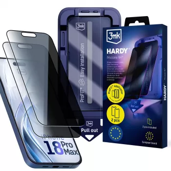 3mk Hardy Privzone 9H privacy screen protector voor Apple iPhone 18 Pro Max