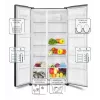 MPM Total No Frost MPM-439-SBS-15/ND side-by-side koelkast, RVS, 177 cm hoogte