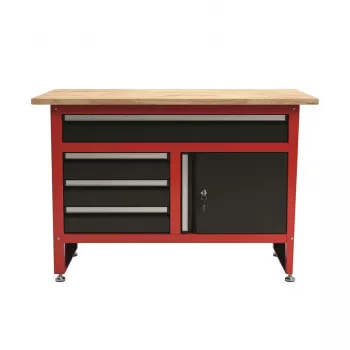 AWTOOLS werkbank met 4 laden 120x60x85 cm grijs/blauw