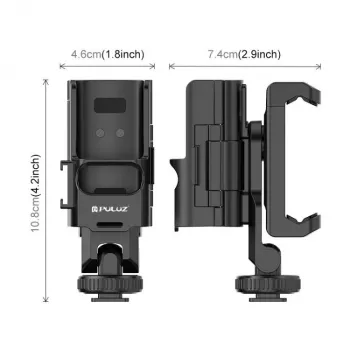 PULUZ uitbreidingsframe-houder voor DJI Osmo Pocket 3 met 1/4-inch schroefdraad en telefoonhouder (PU726B)
