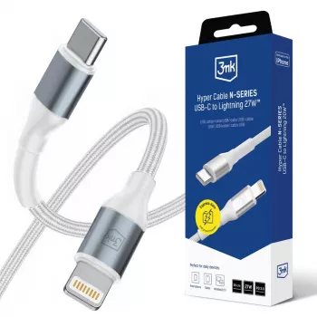 3mk Hyper Cable N-SERIES USB-C naar Lightning 0,5m PD 3.0 9V/3A 27W wit