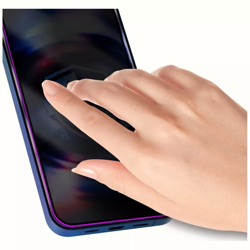 3MK HardGlass MaxPrivacy privacy screen protector met applicator voor Apple iPhone 13 / 13 Pro / 14 / 16e / 17e, gehard glas, 9H, zwarte rand
