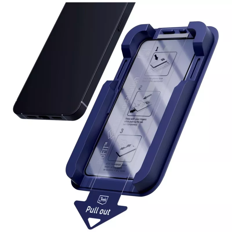 3MK HardGlass MaxPrivacy beeldschermbeschermglas van gehard glas met applicator voor Apple iPhone 15 / 16 - zwart