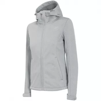 4F softshelljack voor dames H4Z22 SFD350 lichtgrijs melange