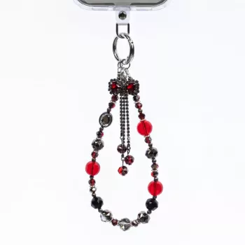 Crong Phone Charm Lanyard Rode Boog – Universele anti-verlies polsband voor smartphones