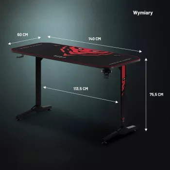Diablo X-Mate 1400 Gaming-bureau 140 cm x 60 cm Zwart