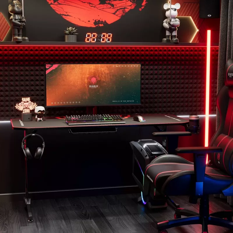 Diablo X-Mate 1400 Gaming-bureau 140 cm x 60 cm Zwart