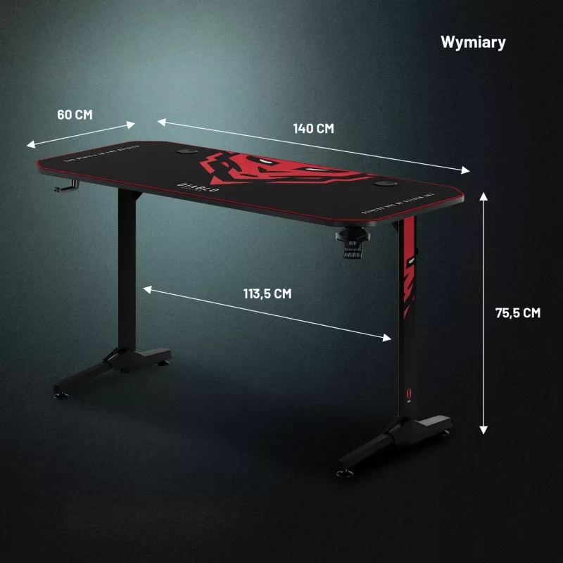 Diablo X-Mate 1400 Gaming-bureau 140 cm x 60 cm Zwart