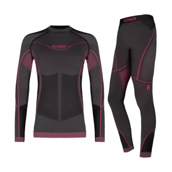 Thermoactieve ondergoedset voor meisjes Alpinus Tactical Mora Grafiet-Roze 120-136