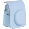 LOVEINSTANT blauwe PU-lederen cameratas met draagriem voor Fujifilm Instax Mini 12