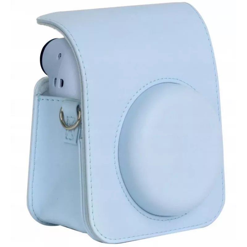 LOVEINSTANT blauwe PU-lederen cameratas met draagriem voor Fujifilm Instax Mini 12