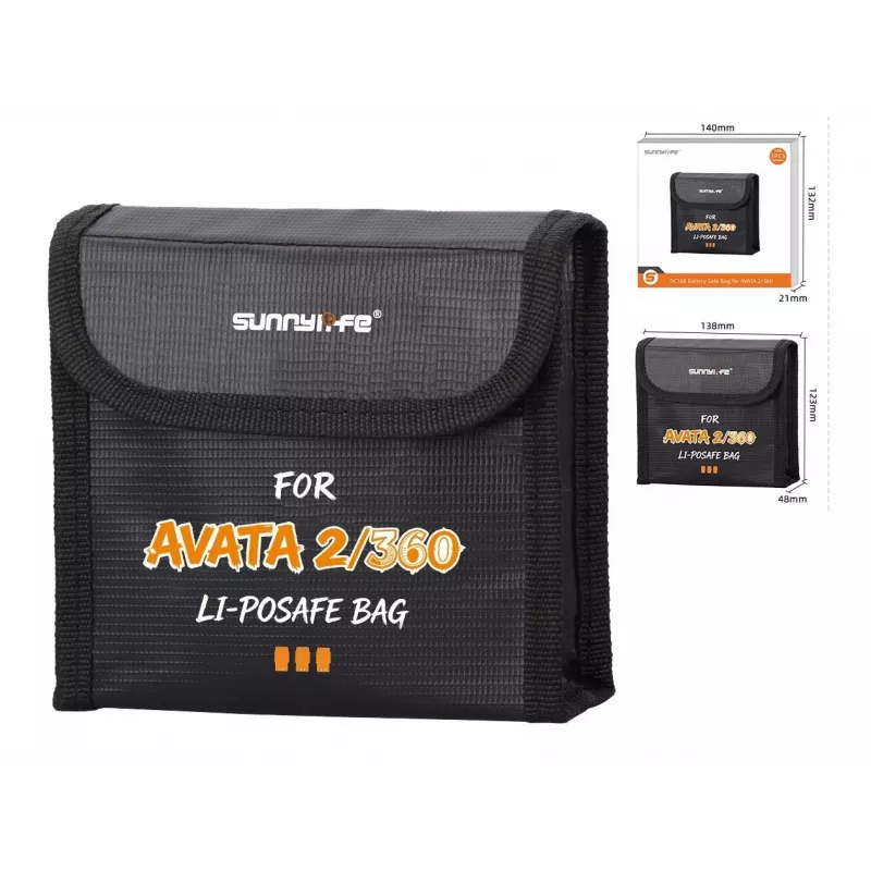 SUNNYLIFE Brandveilige opbergtas voor 3 DJI Avata 2 / Avata accu's