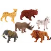 LEAN TOYS Set van 6 wilde dierfiguren, olifant, leeuw, neushoorn, tijger, zebra, giraffe