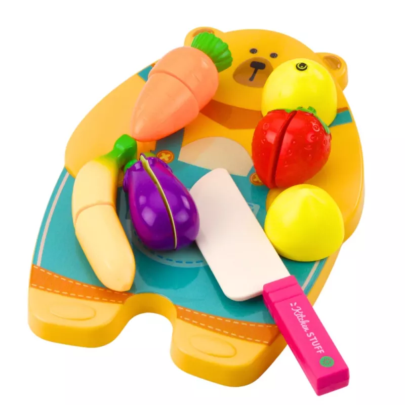 LEAN TOYS Fruit- en groentesnijplank messenset educatief speelgoed voor kinderen