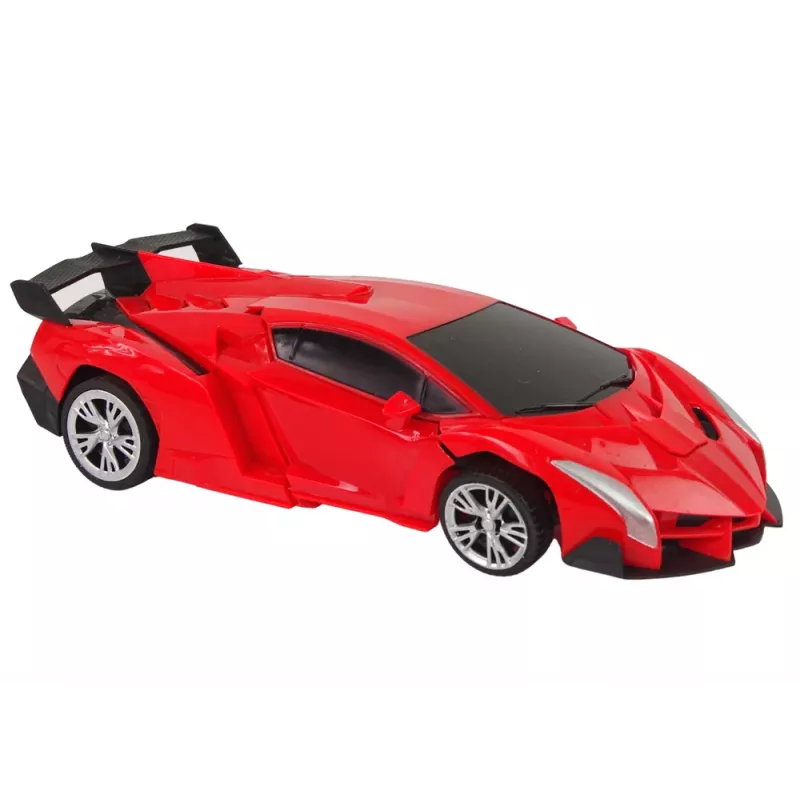 LEAN TOYS Auto-robot 2-in-1 op afstand bestuurd RC-voertuig rood