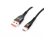 Accura USB-A naar USB-C 2,0m gerubberde kabel 5V/2A zwart