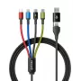 Accura 8-in-1 multi-oplaadkabel USB-A/USB-C naar 2x USB-C, Lightning, Micro USB, 3.0A, 1,2m, zwart
