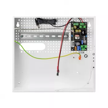 BCS ZA1206/UPS/F/KD 72W 12V DC 6A UPS-voeding met batterijlader voor beveiligingssystemen, metalen behuizing, wandmontage