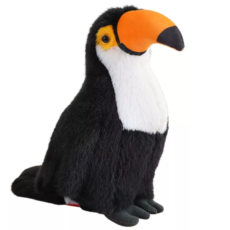 LEAN TOYS Pluche Toekan Vogel Knuffel Mascotte Knuffeldier Wit 30cm