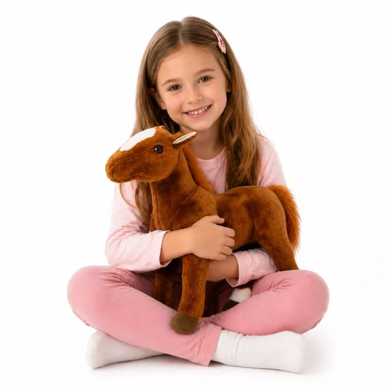 LEAN TOYS Bruin Pluchen Paard Stoffen Knuffeldier 40cm