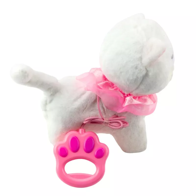 LEAN TOYS Interactief Katje aan de Lijn Roze Ruches Tinkerbell Loopt en Miauwt