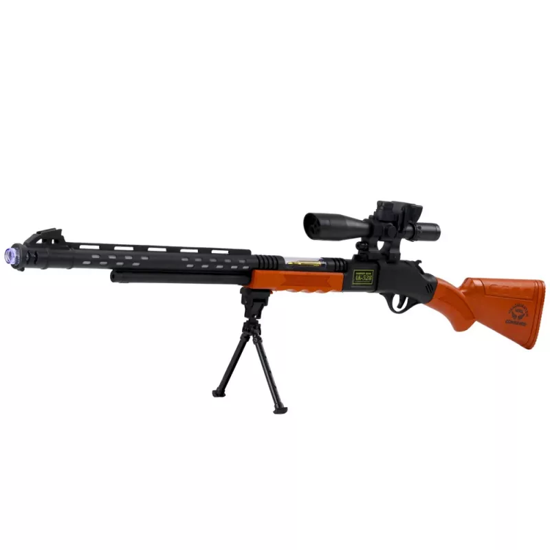 LEAN TOYS Speelgoed Scherpschuttersgeweer AK-528 met Richtkijker, Statief, Licht en Geluid