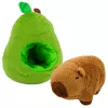 LEAN TOYS Groene Avocado met Capybara 2-in-1 Omkeerbaar Knuffeldier 35 cm