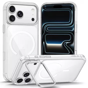 TECH-PROTECT MAGSTAND MagSafe Clear Case met Kickstand voor iPhone 17 Pro Max / 18 Pro Max