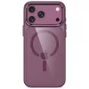 Tech-Protect Magmat MagSafe CC Hoesje voor iPhone 17 Pro / 18 Pro - Donker Kersenrood/Transparant