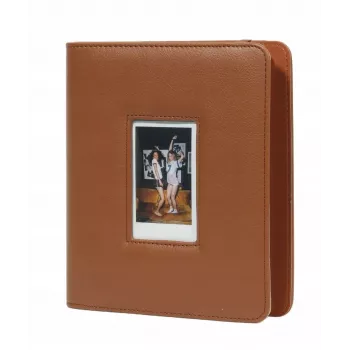 LOVEINSTANT fotoalbum voor 288 polaroidfoto's, bruin PU-leer met kijkvenster, geschikt voor Fuji Instax Mini, Canon Ivy, HP Sprocket, Kodak Smile, Polaroid Zip, Xiaomi