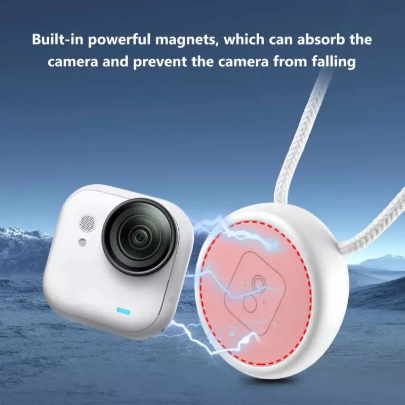 PULUZ PU1205W Magnetische nekhouder met lanyard voor Insta360 GO Ultra, wit