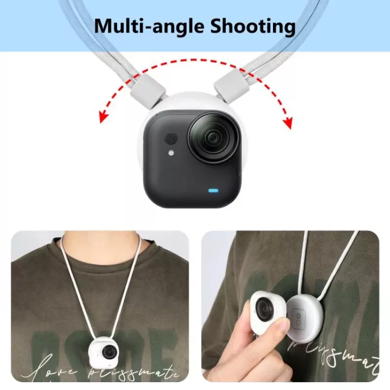 PULUZ PU1205W Magnetische nekhouder met lanyard voor Insta360 GO Ultra, wit