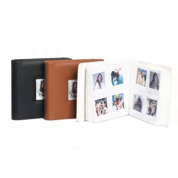 LOVEINSTANT fotoalbum voor Polaroid Go, 36 bladen, 288 foto's, bruin PU-leer