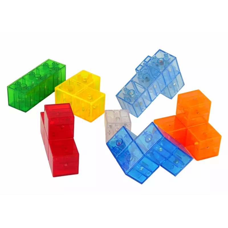 LEAN TOYS Magic Magnetic Cube 7 Elements - magnetische 3D-puzzel, 7 delen, meerkleurig, educatief speelgoed vanaf 6 jaar