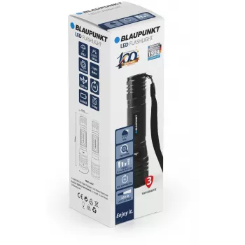 Blaupunkt BT-FL8060 LED-zaklamp met zoom, 300 lm (BLAUPUNKTBT-FL8060)