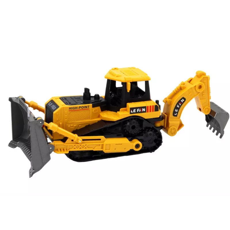 LEAN TOYS rupsgraafmachine bouwvoertuig met 2 scheppen geel