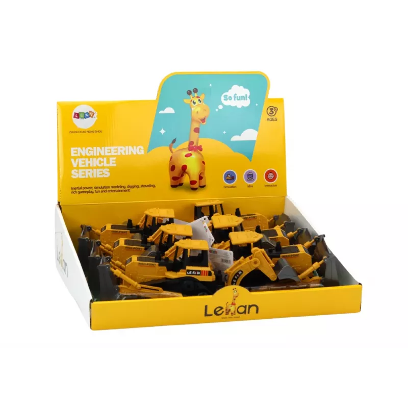 LEAN TOYS rupsgraafmachine bouwvoertuig met 2 scheppen geel