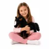 LEAN TOYS pluchen paard knuffel mascotte zwart 40cm x 37cm