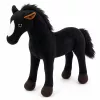 LEAN TOYS pluchen paard knuffel mascotte zwart 40cm x 37cm