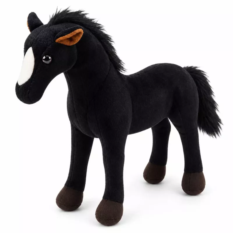 LEAN TOYS pluchen paard knuffel mascotte zwart 40cm x 37cm