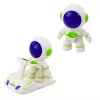 LEAN TOYS Space Rocket Ship speelset met astronautenfiguren, lichten en geluiden, 42 cm, wit grijs oranje