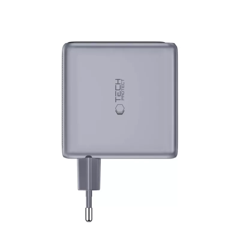TECH-PROTECT POWERVISION NC140W-GaN 4-poorts netlader PD 140W / QC3.0 donkergrijs
