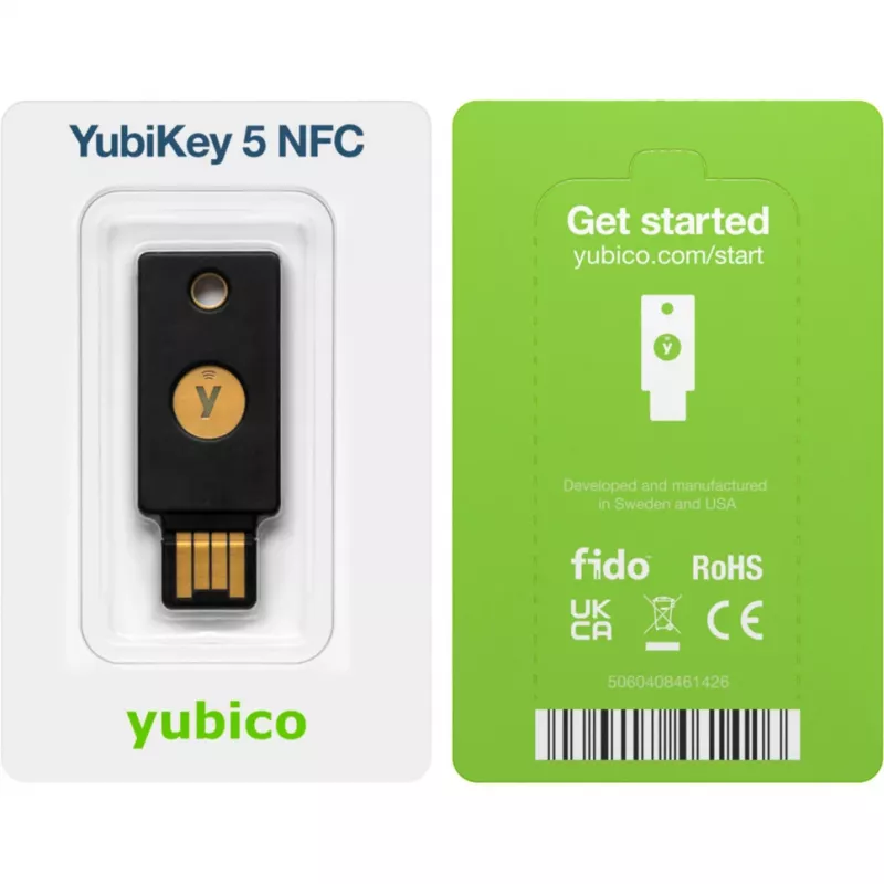 YubiKey 5 NFC beveiligingssleutel 2-pack (zwart/goud, USB-A & NFC)